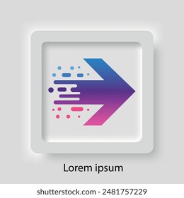 Logo de flecha derecha. Utilizable para logotipos de empresas y Tecnologías. Elemento de Plantilla de diseño de logotipo de Vector plano