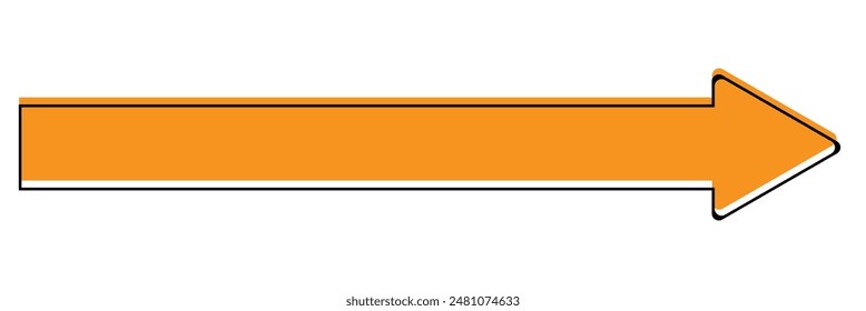 Right Arrow Long Icon Orange Arrows | Infographic Illustration Direction Symbol Pointer Logo Up Sign Isolated on white background. Vector illustration. Eps file 152.