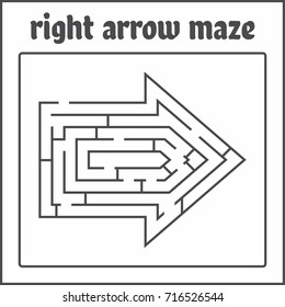 Right Arrow Maze, Labyrinth For Kids