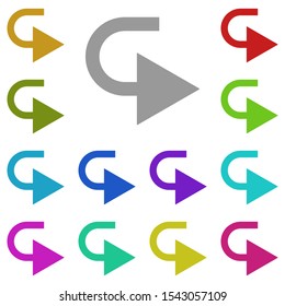 Right arrow multi color icon. Simple glyph, flat vector of arrow icons for ui and ux, website or mobile application