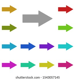 Right arrow multi color icon. Simple glyph, flat vector of arrow icons for ui and ux, website or mobile application