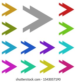 Right arrow multi color icon. Simple glyph, flat vector of arrow icons for ui and ux, website or mobile application