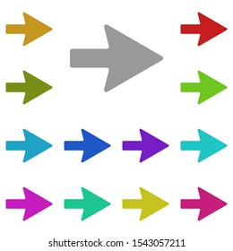 Right arrow multi color icon. Simple glyph, flat vector of arrow icons for ui and ux, website or mobile application