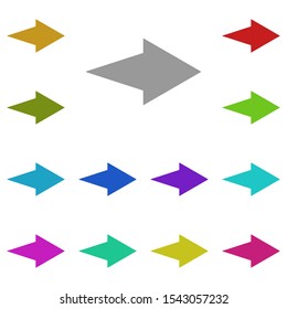 Right arrow multi color icon. Simple glyph, flat vector of arrow icons for ui and ux, website or mobile application