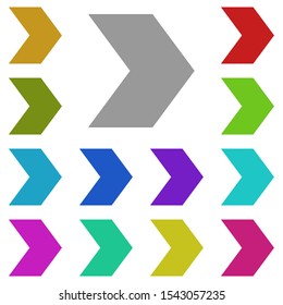 Right arrow multi color icon. Simple glyph, flat vector of arrow icons for ui and ux, website or mobile application