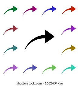 Right arrow multi color style icon. Simple glyph, flat vector of web icons for ui and ux, website or mobile application