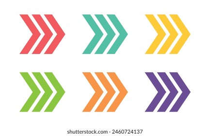 Right Arrow In Multiple Color Collection