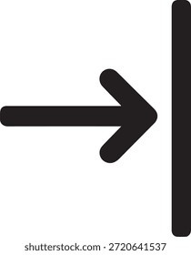Icono de navegación con flecha derecha que simboliza la dirección, el siguiente paso, el movimiento hacia adelante y la navegación de la interfaz.