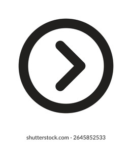 Right Arrow Navigation Lineart Icon. Good for GPS and travel app UI.
