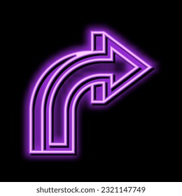 right arrow neon light sign vector. right arrow illustration