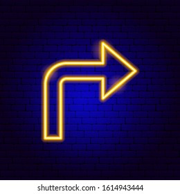Right Arrow Neon Sign. Vector Illustration of Direction Promotion.
