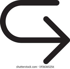 Right Arrow outline icon for website or other content