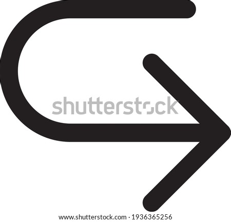 Right Arrow outline icon for website or other content