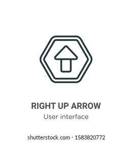 Right up arrow outline vector icon. Thin line black right up arrow icon, flat vector simple element illustration from editable user interface concept isolated on white background