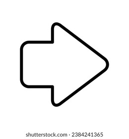 icono del vector de contorno de flecha derecha. icono del vector de stock de flecha derecha para diseño web, aplicación móvil y ui
