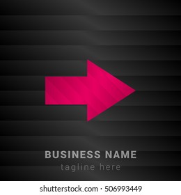 Right Arrow Pink and black silk fashion premium icon / Logo