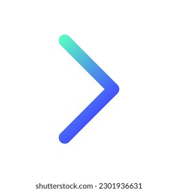 Right arrow pixel perfect gradient linear ui icon. Navigation direction. Pointing sign. Angle bracket. Line color user interface symbol. Modern style pictogram. Vector isolated outline illustration
