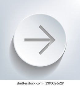 Right arrow in plate, vector with 3d effect