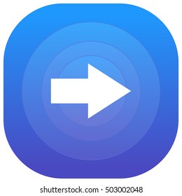 Right Arrow Purple - blue circular UI/UX App Icon / Logo Design