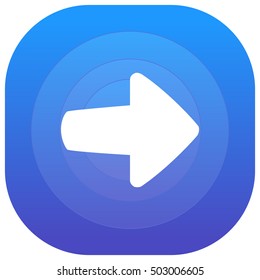 Right Arrow Purple - blue circular UI/UX App Icon / Logo Design