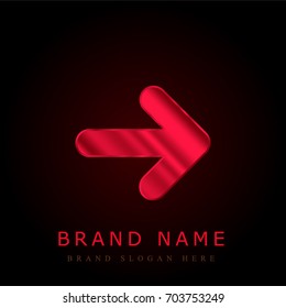 Right arrow red chromium metallic logo