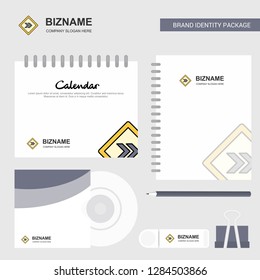 Right arrow road sign  Logo, Calendar Template, CD Cover, Diary and USB Brand Stationary Package Design Vector Template