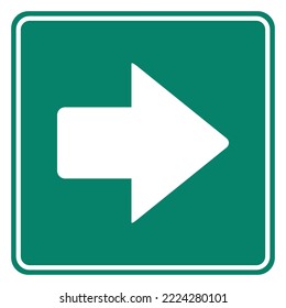 Rechts Pfeil und Straßenschild auf Weiß