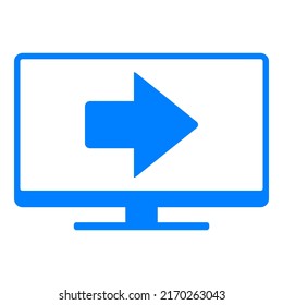 Right arrow and screen on white
