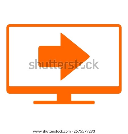 Right arrow and screen on white