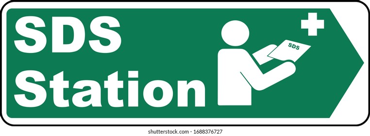 Right Arrow SDS Station Sign Safety Data Sheet 