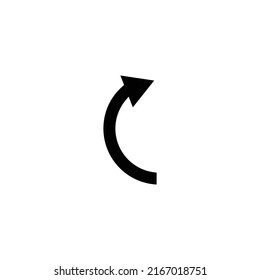 Right arrow semicircle icon vector. suitable for reload icon, ui-ux, web, website, start up, pixel perfect. Solid icon style, glyph. Simple design illustration editable