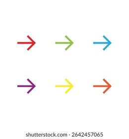 right arrow set color icon vector
