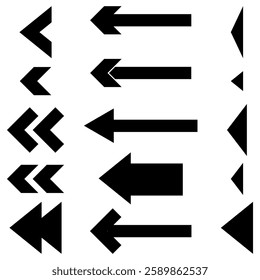 Right Arrow set maintained Golden Ratio. Geometric  shapes.