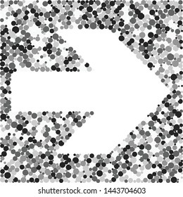 Right Arrow sign color distributed circles dots illustration