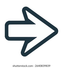 right arrow sign flow direction flat color vector illustration template design