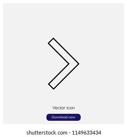 Right arrow sign icon in trendy flat style isolated on grey background, modern symbol vector illustration for web
