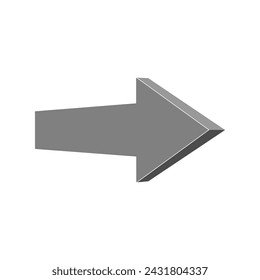 Right arrow sign with realistic metal steel texture
