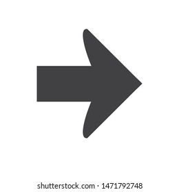Right arrow silhouette. Vector illustration.