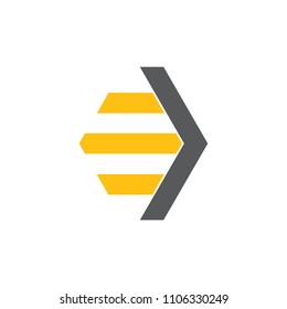 right arrow stripes design logo vector