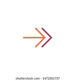 right arrow in stroke style logo vector illustration