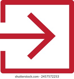 Right arrow symbol icon red color 
 eps format
