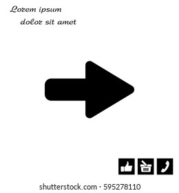 Right arrow symbol icon. vector illustration