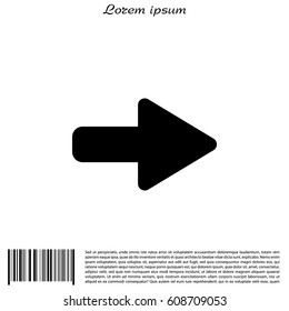 Right arrow symbol icon. vector illustration