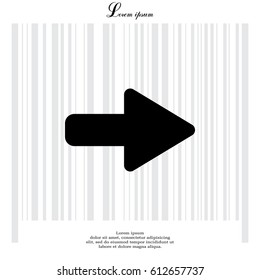 Right arrow symbol icon. vector illustration