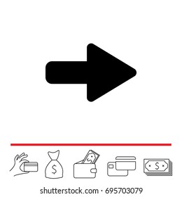 Right arrow symbol icon. vector illustration