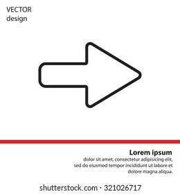 Right arrow symbol line icon