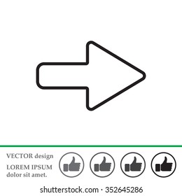 Right arrow symbol line icon