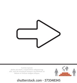 Right arrow symbol line icon