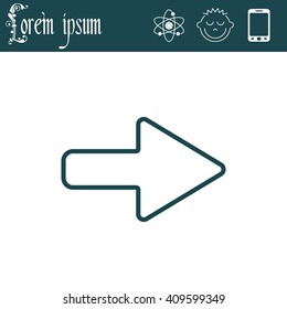 Right arrow symbol line icon