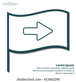 Right arrow symbol line icon